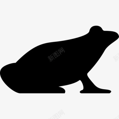 青蛙面朝右动物动物的轮廓图标图标