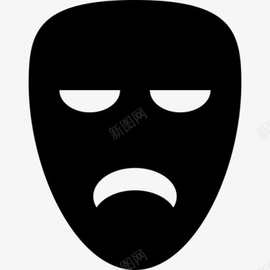 悲伤的面具时尚电影图标图标