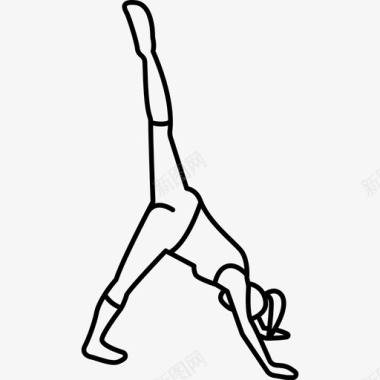 女士抬左腿运动瑜伽和普拉提图标图标