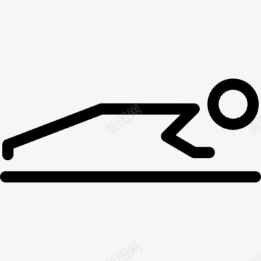 矢量俯卧撑俯卧撑姿势普拉提工作室直线型图标图标