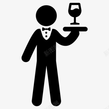 服务员服务员酒吧饮料图标图标