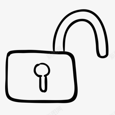 安全解锁打开不安全图标图标