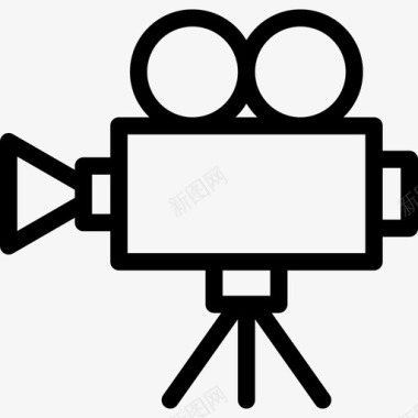 复古电影摄影机向左看技术我们的婚礼图标图标