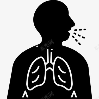 咳嗽哮喘咳嗽呼吸困难图标图标