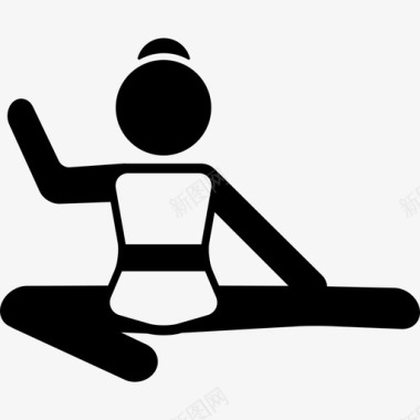 女性单腿伸展姿势运动瑜伽图标图标
