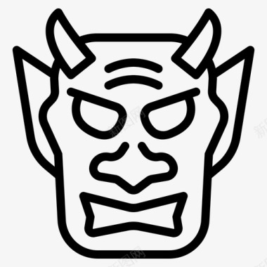 日本鬼面具恶魔面具民间传说日本图标图标