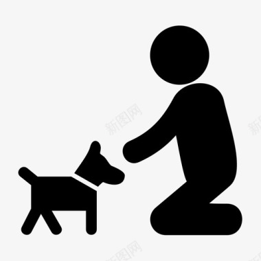 狗抱动物人图标图标