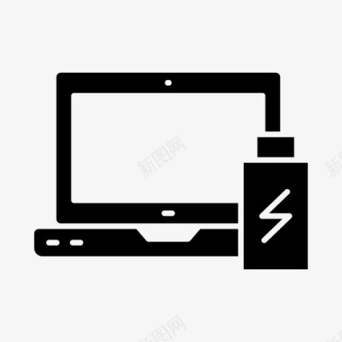 充电电池笔记本电脑电源图标图标