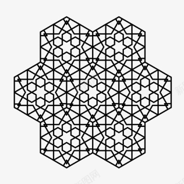 几何六边型瓷砖图案几何图案几何图形图标图标