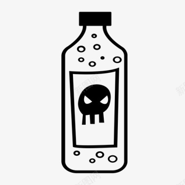 毒瓶致命头骨图标图标