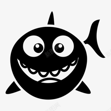 鲨鱼脸宝贝海洋生物图标图标