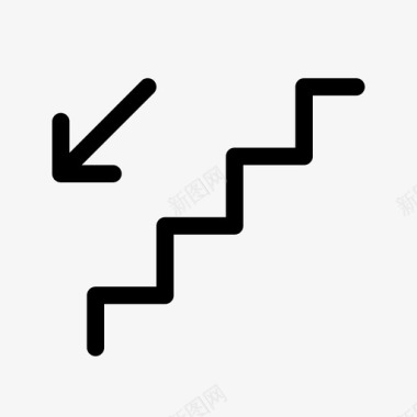 下楼楼梯标志线图标图标
