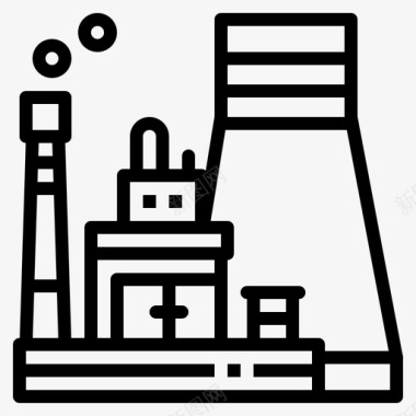 发电厂建筑工业图标图标