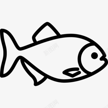 大型食人鱼动物群直线型图标图标