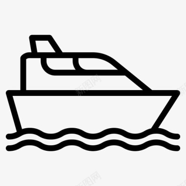 游艇豪华游艇船图标图标
