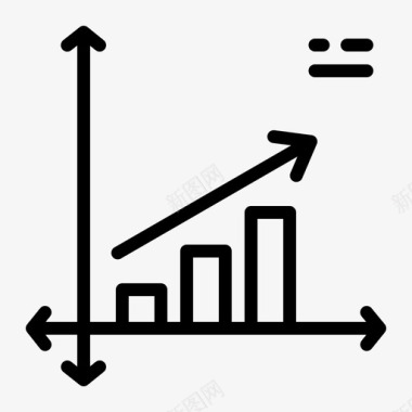 橙色上升箭头分析图表增加图标图标