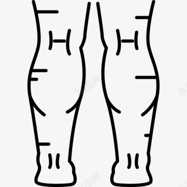 腿部后侧人体部位黑色图标图标