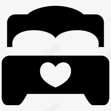 情侣床卧室爱情图标图标