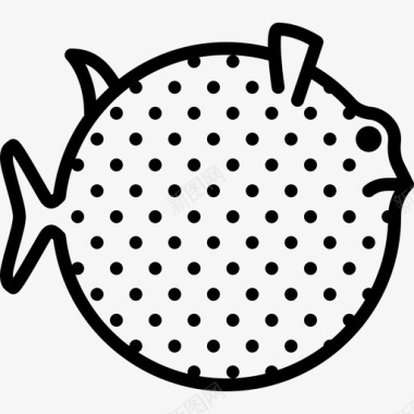 球形鱼类动物群线状图标图标