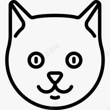 猫头猫头动物群线性图标图标
