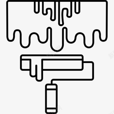 飞溅血液油漆油漆刷油漆辊图标图标