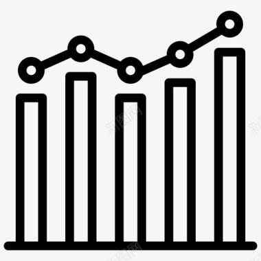 白色图表条形图向下图表图标图标