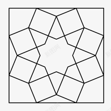 方形准星瓷砖图案几何图案图标图标