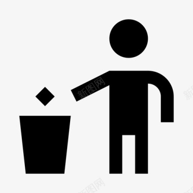 垃圾桶不要乱扔垃圾垃圾图标图标