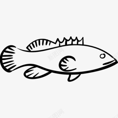 鱼动物手绘图标图标
