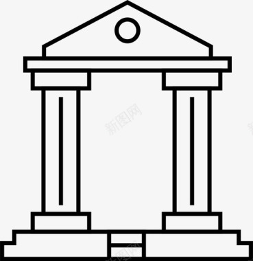 希腊建筑古董希腊图标图标