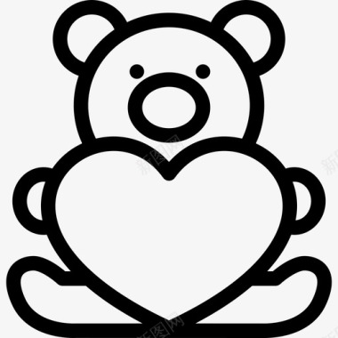我们的心泰迪熊与心动物我们的婚礼图标图标