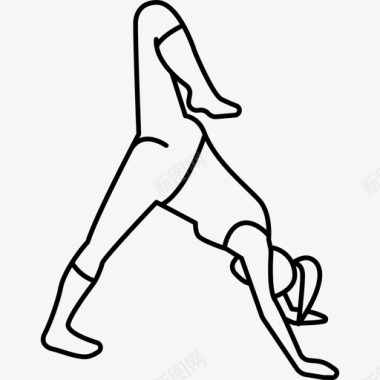 左腿向上弯曲运动瑜伽和普拉提图标图标