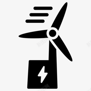 风力发电能源绿色图标图标