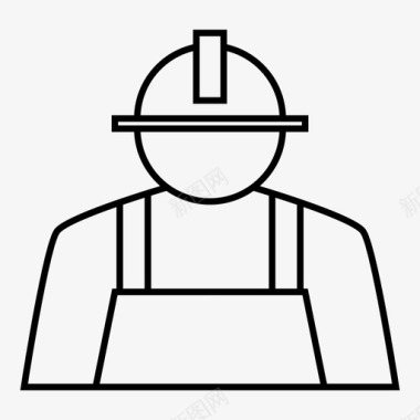 工人标志石匠建筑机械图标图标