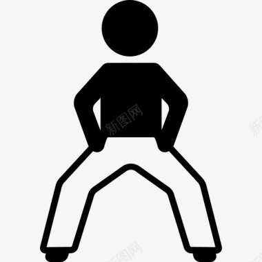 瑜伽运动男人张开双腿的姿势运动瑜伽图标图标