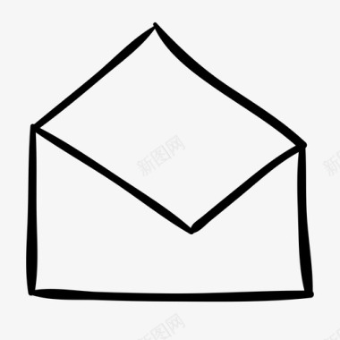 打开信件信封图标手绘信封图标