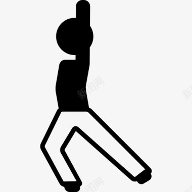 伸展伸展手臂和腿的男人运动瑜伽图标图标
