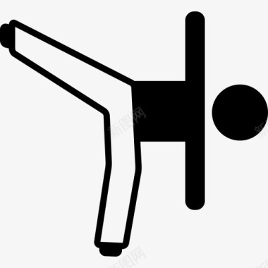 男子背踢运动瑜伽图标图标