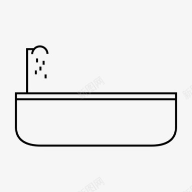 洗手间标志浴缸浴室淋浴器图标图标