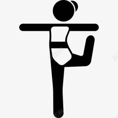 卖腿运动瑜伽的女孩图标图标