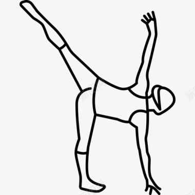 女人站在右腿上左腿抬起瑜伽和普拉提图标图标