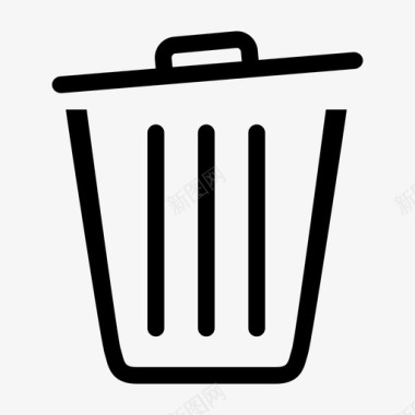 废纸篓垃圾桶删除图标图标