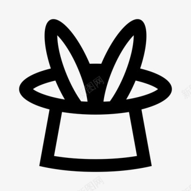 魔术师帽子兔子耳朵图标图标