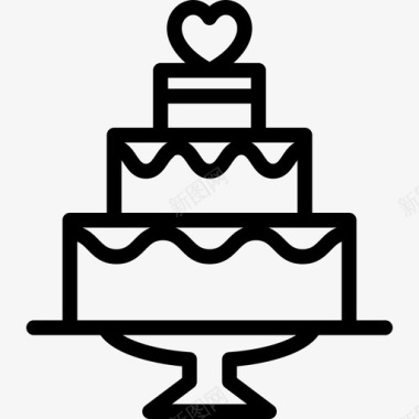 婚礼蛋糕食物我们的婚礼图标图标