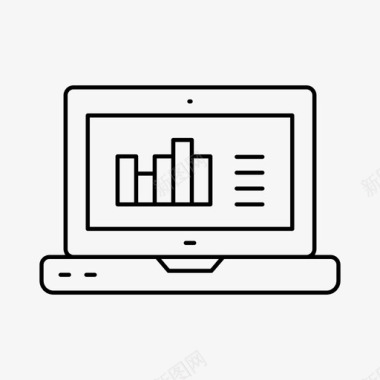 电脑标志条形图分析业务图标图标