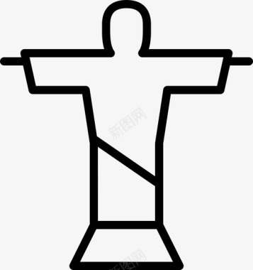 里约矢量经典地标耶稣巴西救世主图标图标