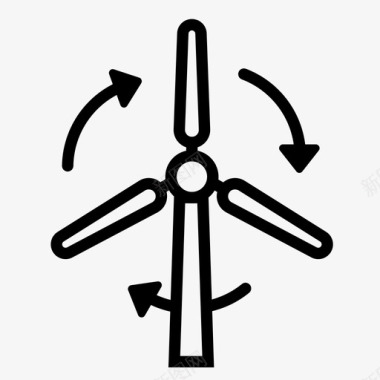 风力发电厂能源绿色图标图标