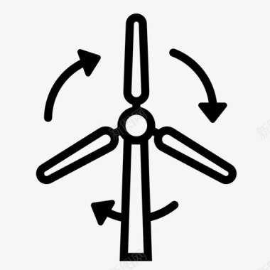 环保的手抄报风力发电厂能源绿色图标图标