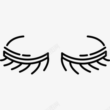 女性睫毛人体部位黑色图标图标