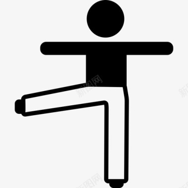 手臂和腿部伸展运动瑜伽图标图标